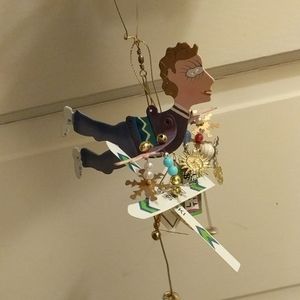 Skier man hanging figure/ornament